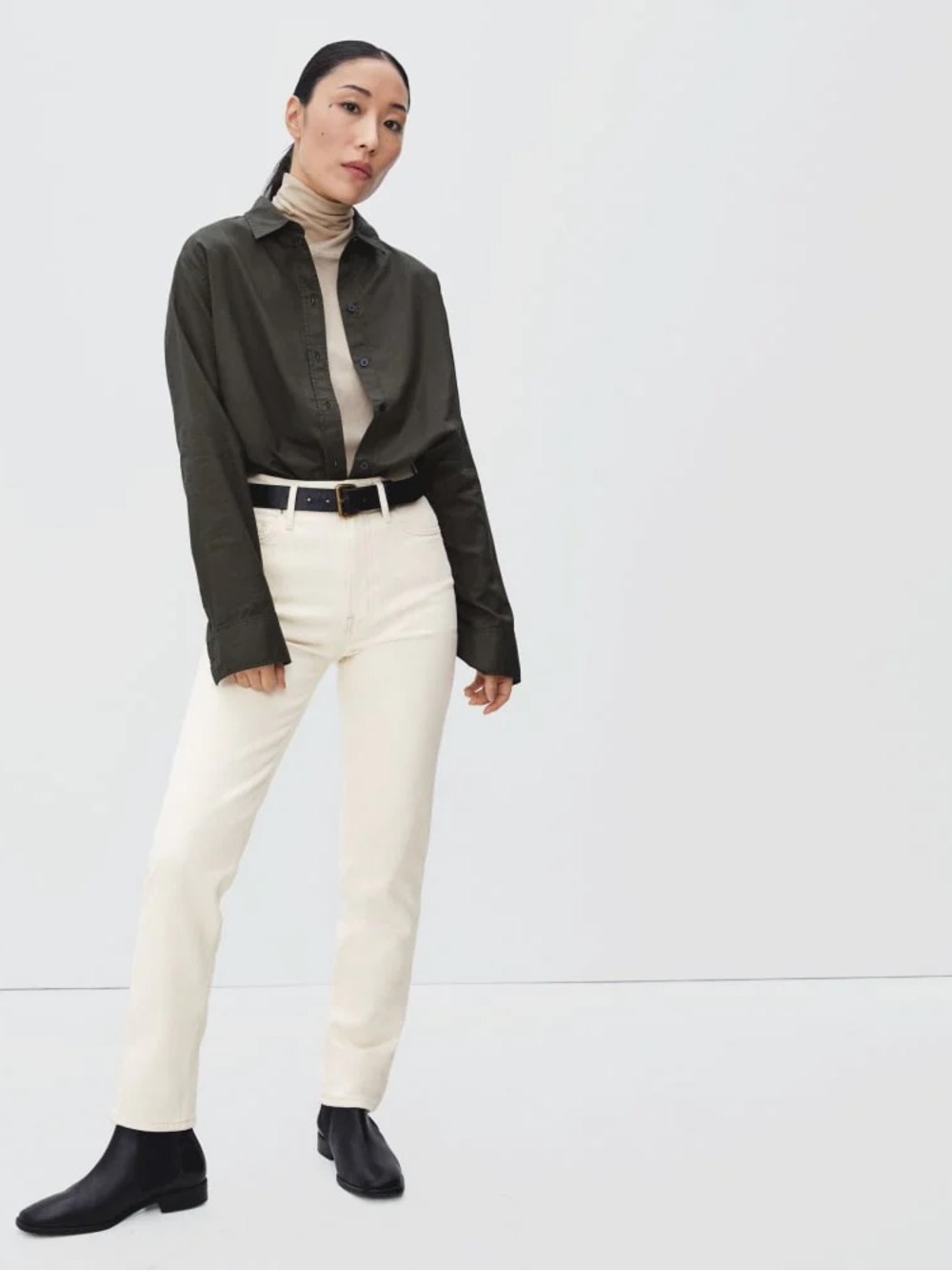 Everlane The Original Cheeky Jean Organic Cotton Ecru Womens 29